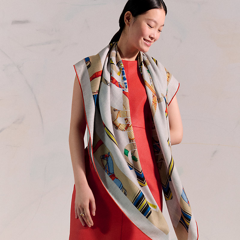 Eperon d'Or et Tenues de Jour shawl 140 | Hermès Canada